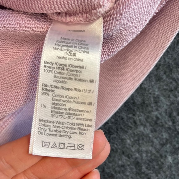 Madewell Purple V-Neck Cozy Puff Sleeve Sweatshirt Cotton French Terry XXS - Picture 3 of 8